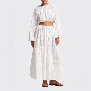 NWT - Matteau Broderie Eyelet Set - Crop Top & Skirt (Medium)